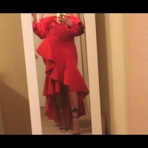 High low long sleeve dress